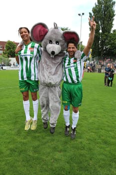 Annabelle Mandeng and Patrick Bach,The Charity Football Game Kicking with Heart at the Stadion Hoheluft,Hamburg,14.06.2015