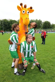 Stephan Luca,Annabelle Mandeng and Bjane Maedel,The Charity Football Game Kicking with Heart at the Stadion Hoheluft,Hamburg,14.06.2015