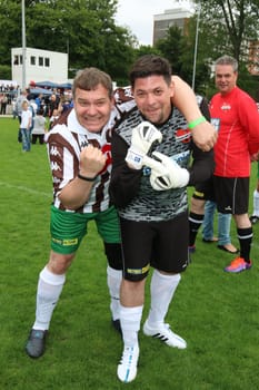 Elton and Tim Maelzer,The charity football game Kicking with heart at the Stadion Hoheluft,Hamburg,14.06.2015