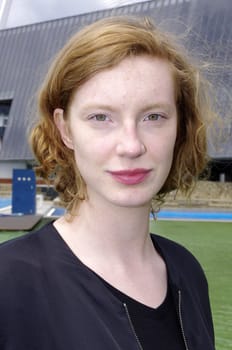 Luise Wolfram,actress,tatort Shooting radio Bremen 16.6.2015 in the stadium-bath of the Bremen Weser-Stadion