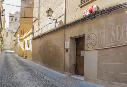 Badajoz, Spain - May 7th, 2020: Badajoz Cathedral Museum building. Located in Badajoz historic quarter, Extremadura, Spain