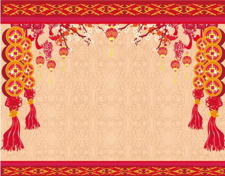 Chinese New Year with lanterns - frame