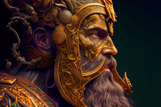 Dark viking warrior. Generative AI .