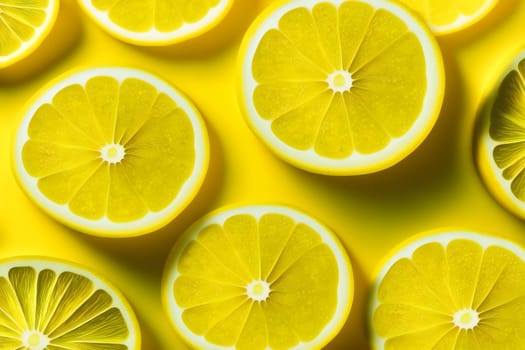 Fresh lemon  backgrond.  Image created with Generative AI technology.