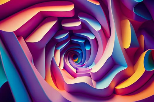 Abstract festive background with burning fantastic swirl.   Surreal 3d  wallpaper background.  Generative AI.