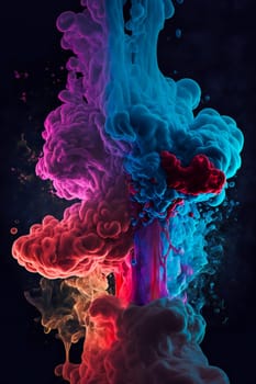 Colored paint splashes  background.  Image created with Generative AI technology.