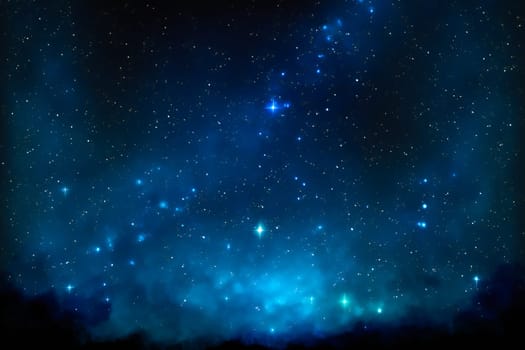 Dark Night Starry Sky Background.  Image created with Generative AI technology.