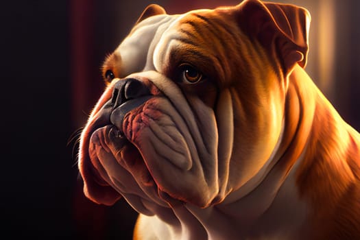 Beautiful English bulldog.  Generative AI.