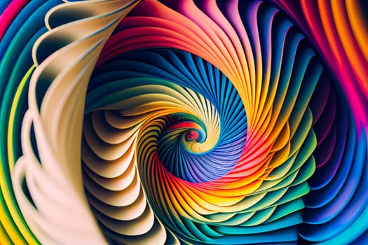 Hypnotic Multicolored Spiral Background.  Rainbow Swirl. Generative AI.