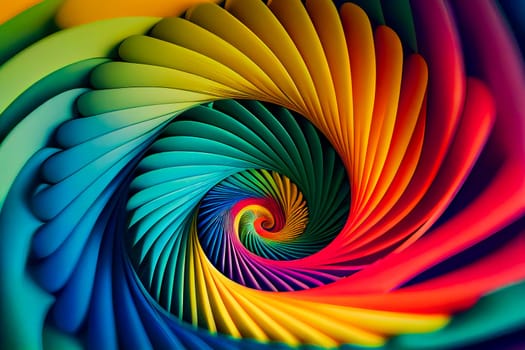 Hypnotic Multicolored Spiral Background.  Rainbow Swirl. Generative AI.