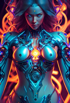 cyberpunk girl .  Image created with Generative AI technology.