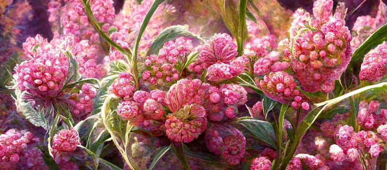 Abstract pink flowers. Generative AI