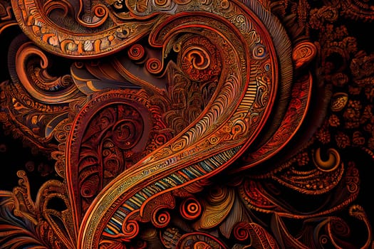 Seamless paisley background. Generative AI.