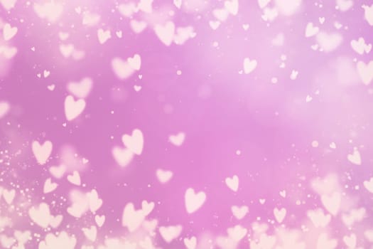 Pink blurred heart background, valentines day, mothers day template with bokeh,magic light effect, love and emotion
