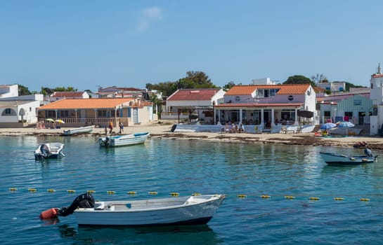 Olhao, Portugal: April 14th, 2022 - Armona Island in Ria Formosa. Olhao, Algarve, Portugal