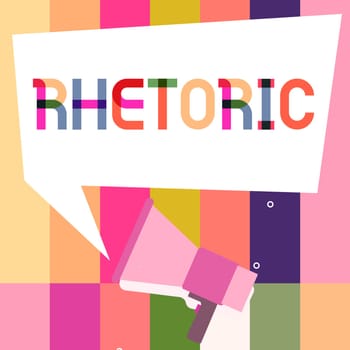 Inspiration showing sign Rhetoric, Word for study of writing or speaking as mean of communication or persuasion