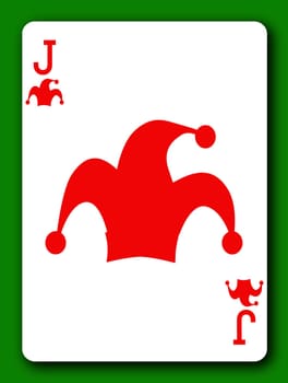 A Color Joker playing card with clipping path to remove background and shadow 3d illustration