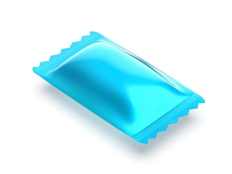 Blank blue sachet for hard candy or other food product