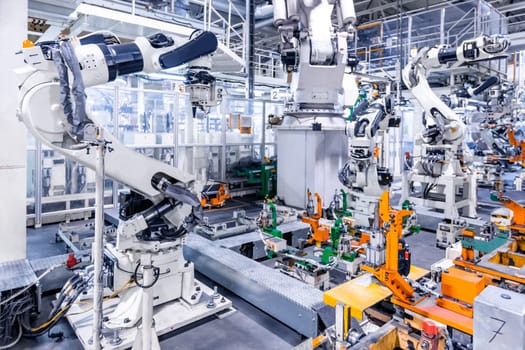 robots in a car factory