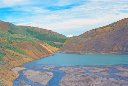 Bergh Lake Formed by a Landslide in Denali Naitonal Park in Alaska