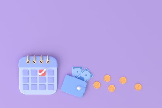 Tax Day Reminder Concept. 3d illustration submit tax by online concept, online tax payment and report. Business income.