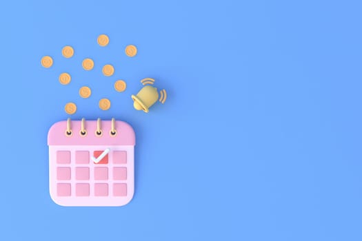 Tax Day Reminder Concept. 3d illustration submit tax by online concept, online tax payment and report. Business income.