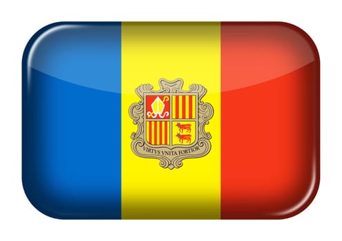 An Andorra web icon rectangle button with clipping path 3d illustration