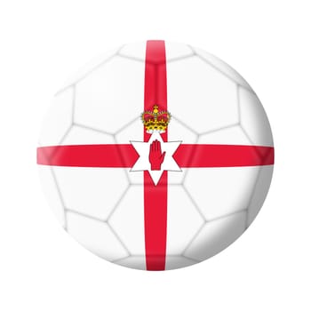 A Northern Ireland soccer ball football 3d illustration isolated on white with clipping path