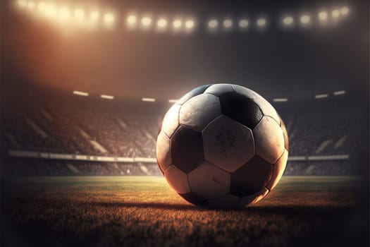 Soccer ball in soccer game field