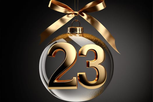 Abstract christmas ball. Christmas greeting card background. Digital 3D illustration
