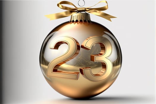 Abstract christmas ball. Christmas greeting card background. Digital 3D illustration