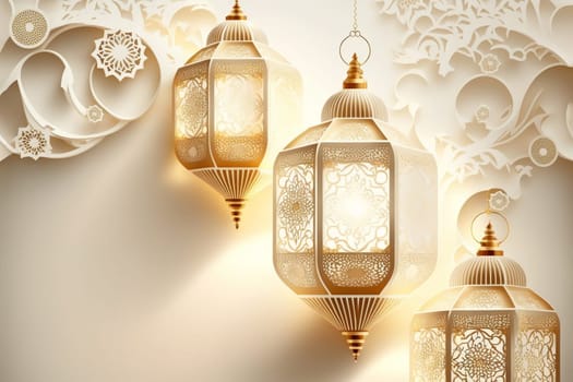 Abstract Ramadan Kareem background. Digital 3D illustration