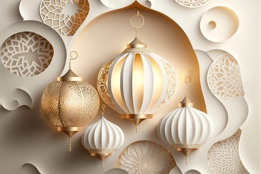 Abstract Ramadan Kareem background. Digital 3D illustration