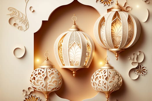Abstract Ramadan Kareem background. Digital 3D illustration
