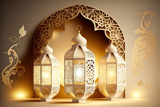 Abstract Ramadan Kareem background. Digital 3D illustration