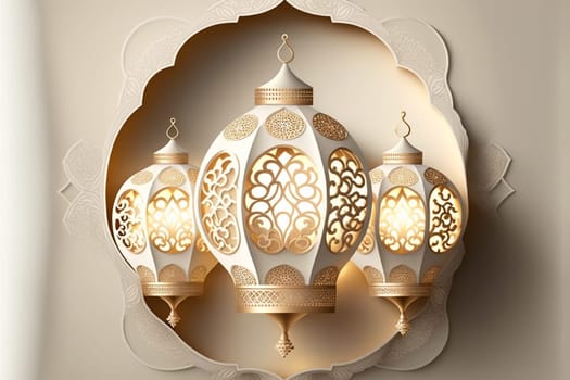 Abstract Ramadan Kareem background. Digital 3D illustration