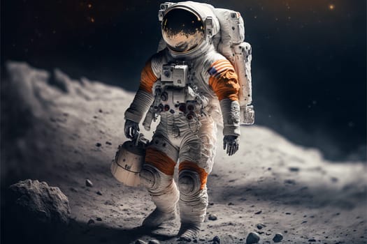 Astronaut in outer space. Space travel copncept