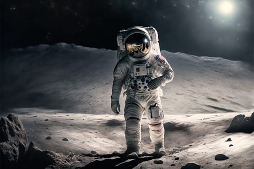 Astronaut in outer space. Space travel copncept