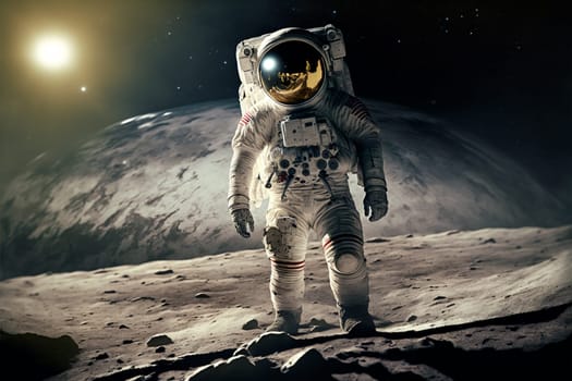 Astronaut in outer space. Space travel copncept