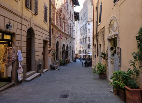 Massa Marittima, Italy - Sept 11, 2022: The old town  of Massa Marittima, also known as the Citta Slow, in Tuscany, Italy