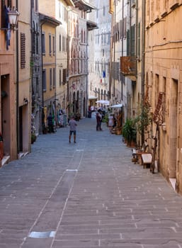 Massa Marittima, Italy - Sept 11, 2022: The old town  of Massa Marittima, also known as the Citta Slow, in Tuscany, Italy