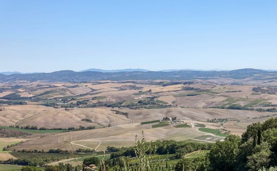The rural landscape near Pienza in Tuscany. Italy