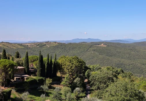 The rural landscape near Pienza in Tuscany. Italy