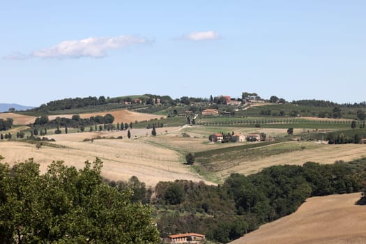 The rural landscape near Pienza in Tuscany. Italy