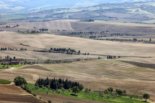 The rural landscape near Pienza in Tuscany. Italy