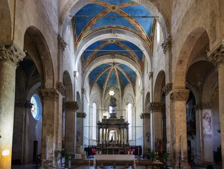 Massa Marittima, Italy - Sept 11, 2022: Interior of cathedral of Saint Cerbonius in Massa Marittima. Italy