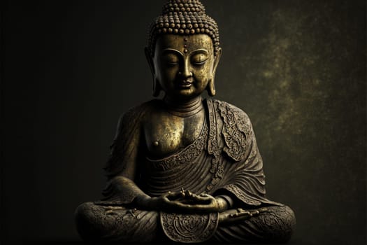 Buddha statue on dark background