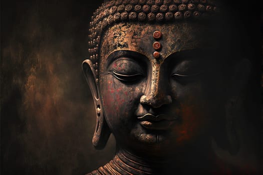 Buddha statue on dark background
