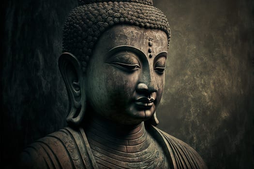 Buddha statue on dark background