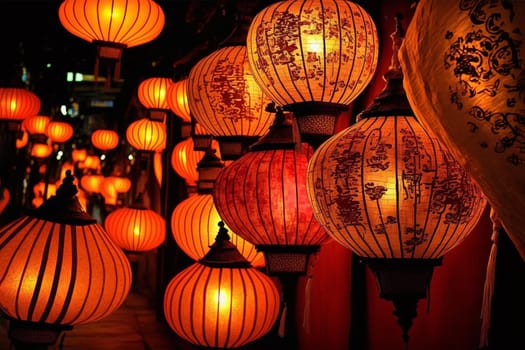 Chinese new year lanterns in china town.